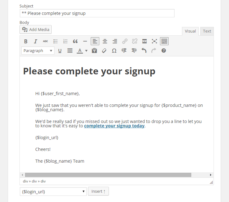 Reminder Email Template