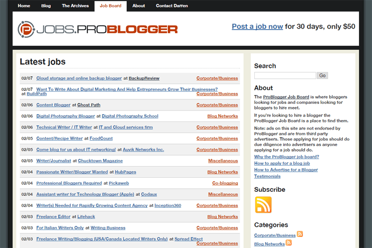 ProBlogger Job Board