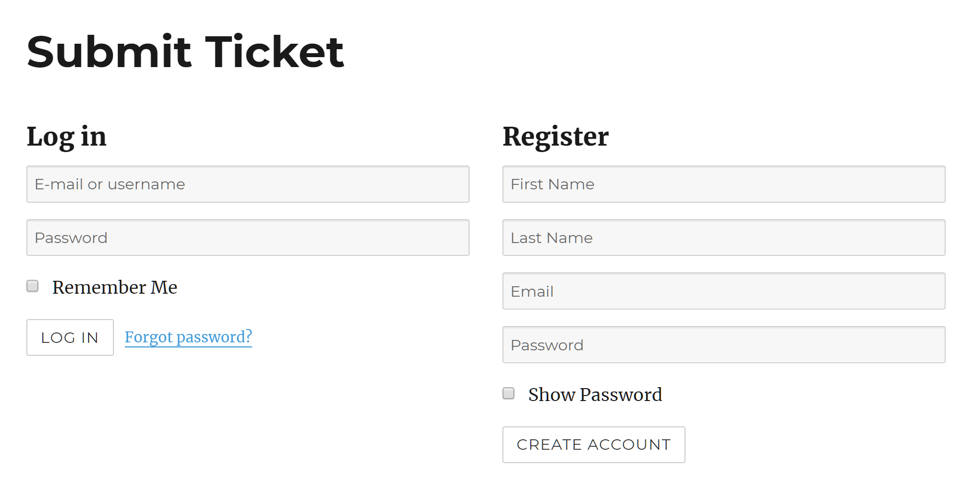 Submit a Help Desk Ticket