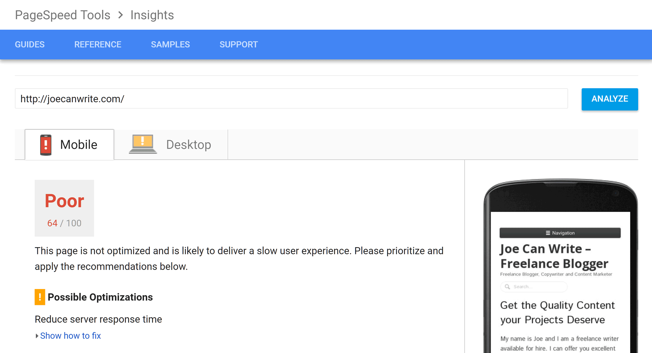  Google PageSpeed Insights