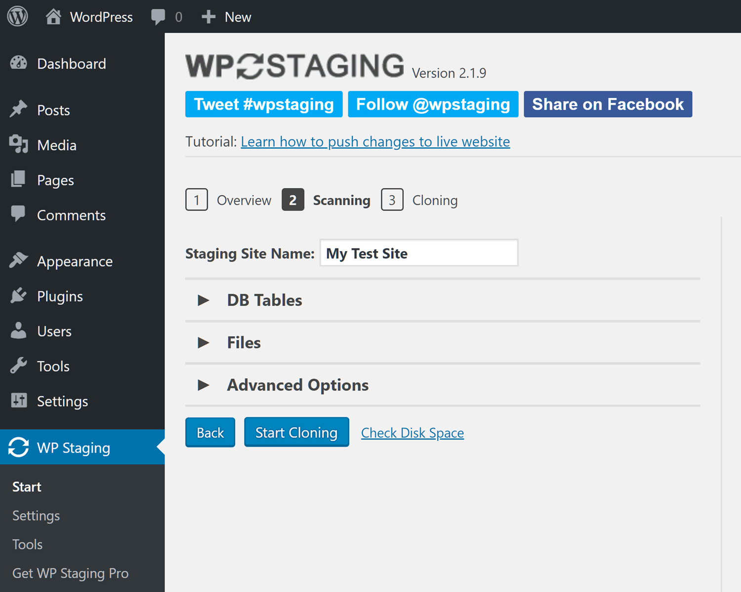 WPStaging Plugin