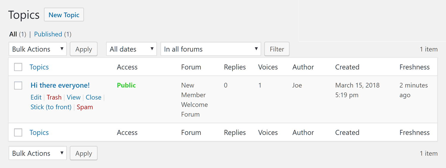 Manage Topics in WordPress