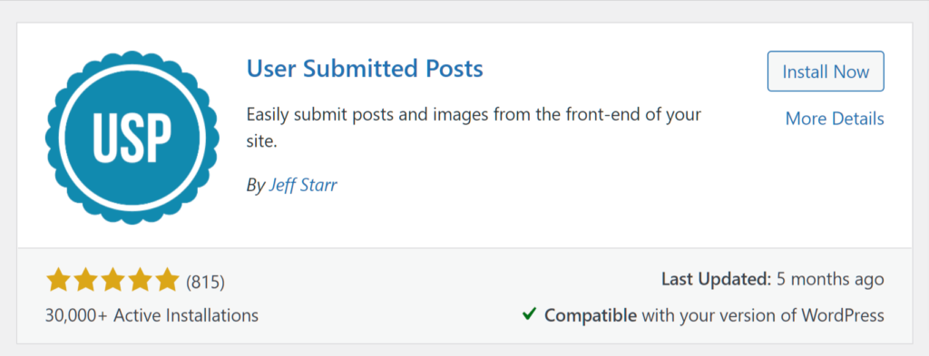 User Submitted Posts plugin