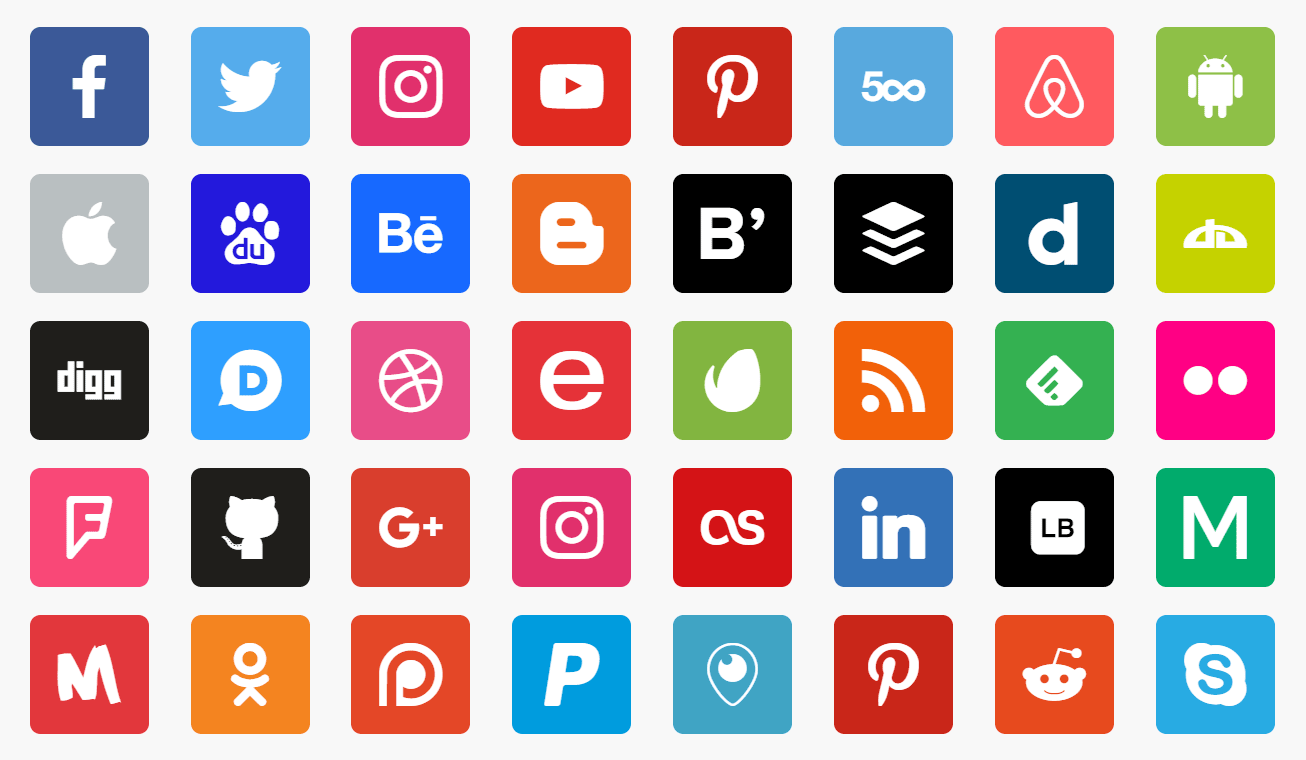 Iconos de las redes sociales