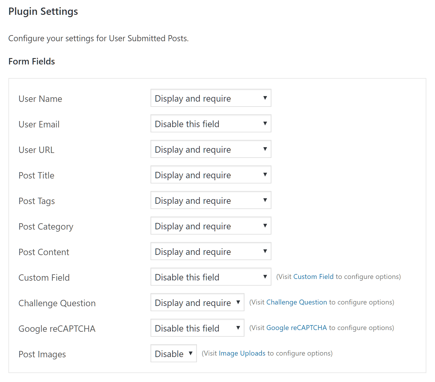 Plugin Settings