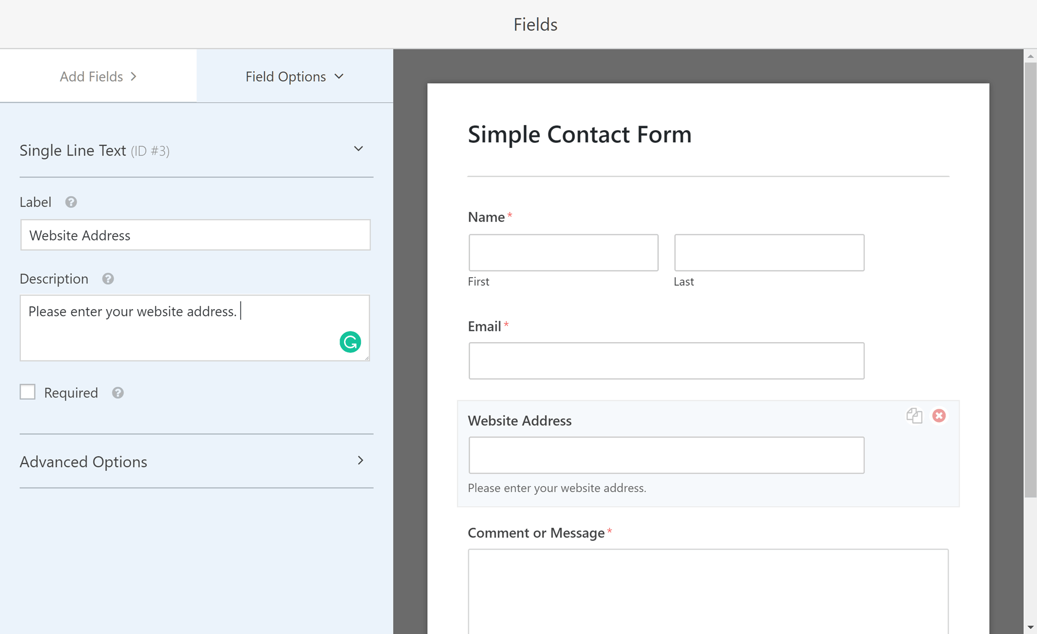 Add Field to Form