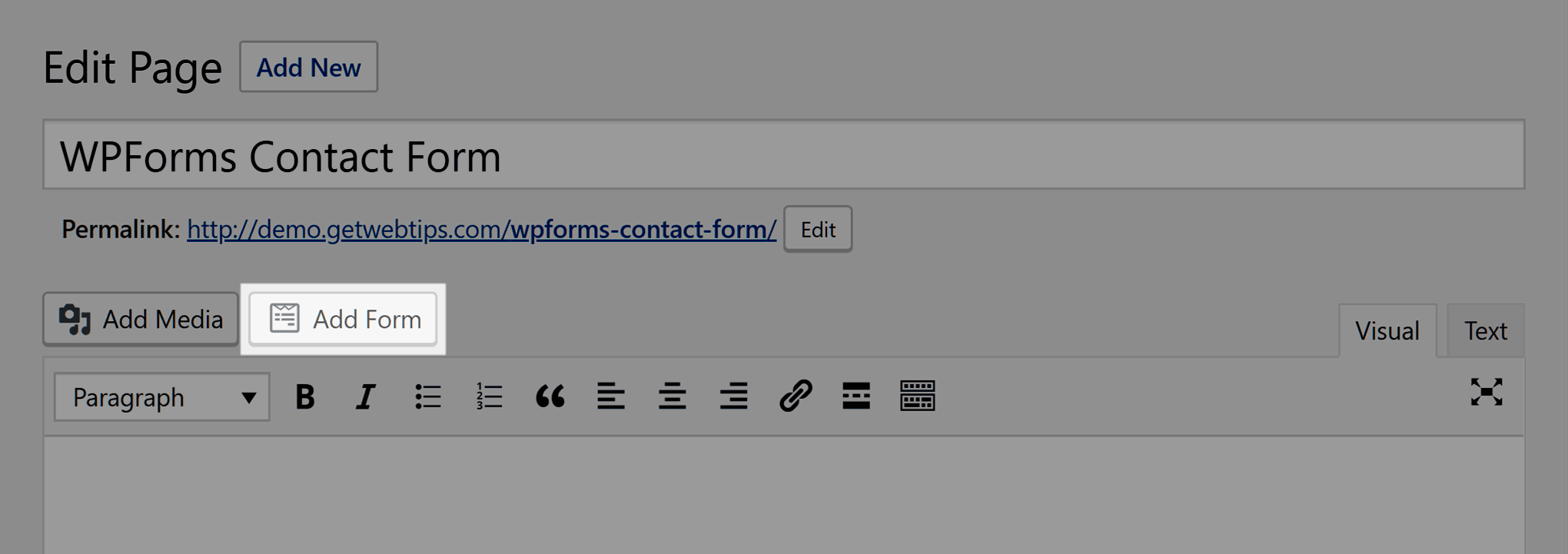 WPForms Button