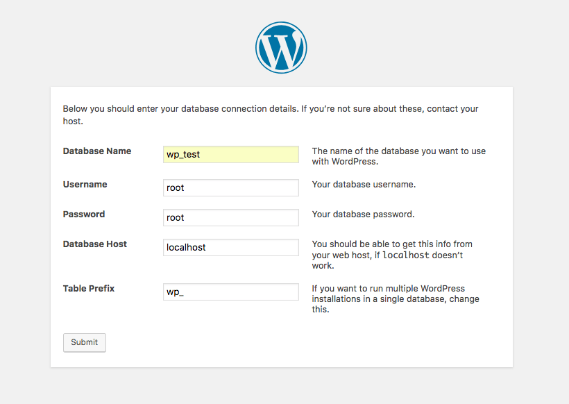 Installing WordPress.