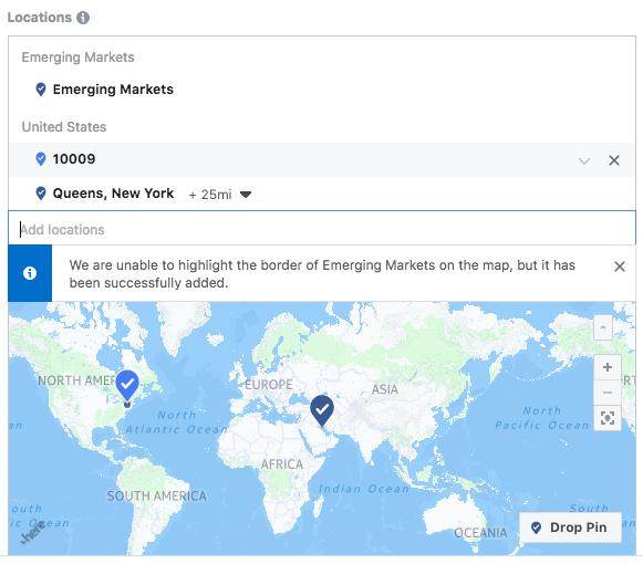 Setting the location for your Facebook audience