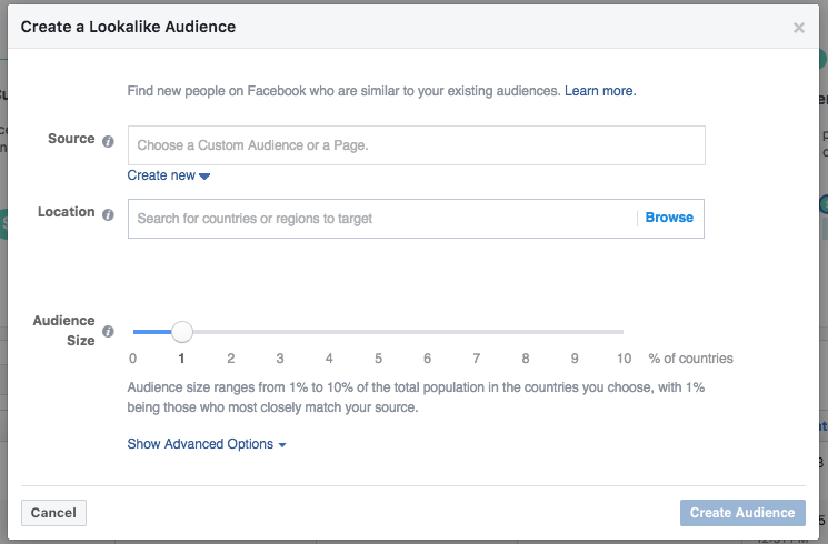 Creating a lookalike audience.