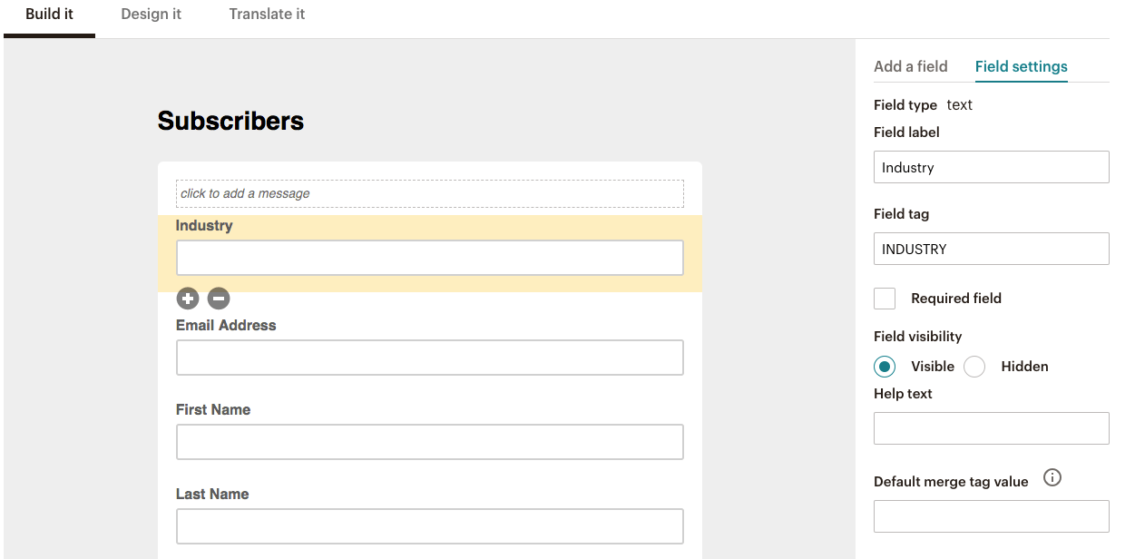 Segmenting subscribers in MailChimp.