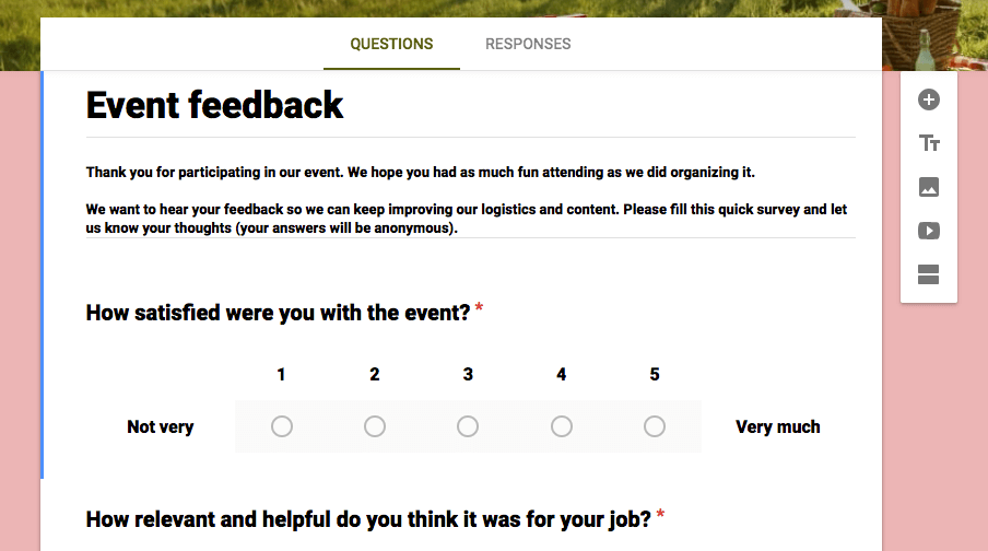 An example of a survey.