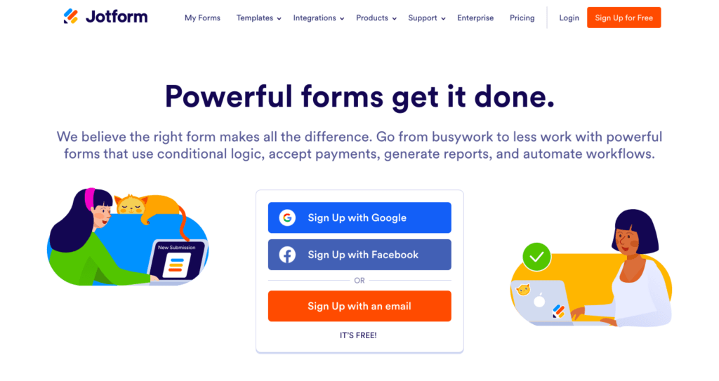 Jotform homepage