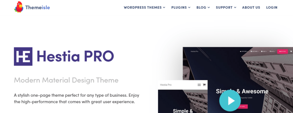 Tema do WordPress Hestia Pro