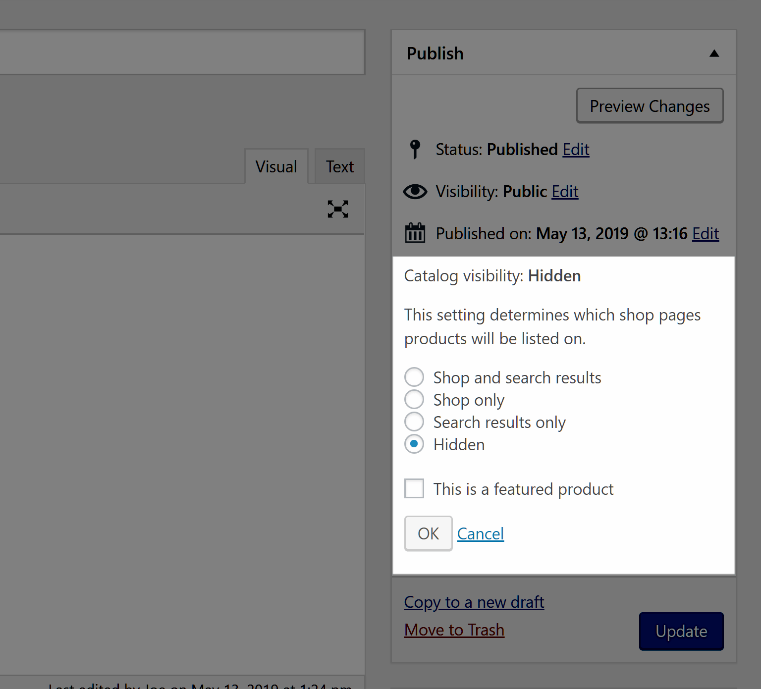 Product Visibility Settings