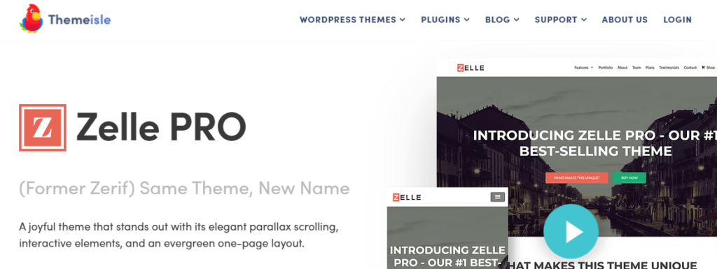 Zelle Pro WordPress theme