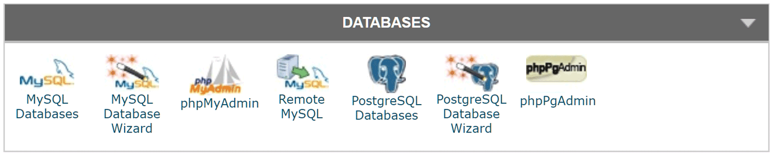cPanel Database tools