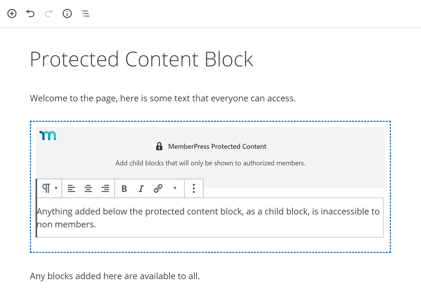 Protected Block Editor
