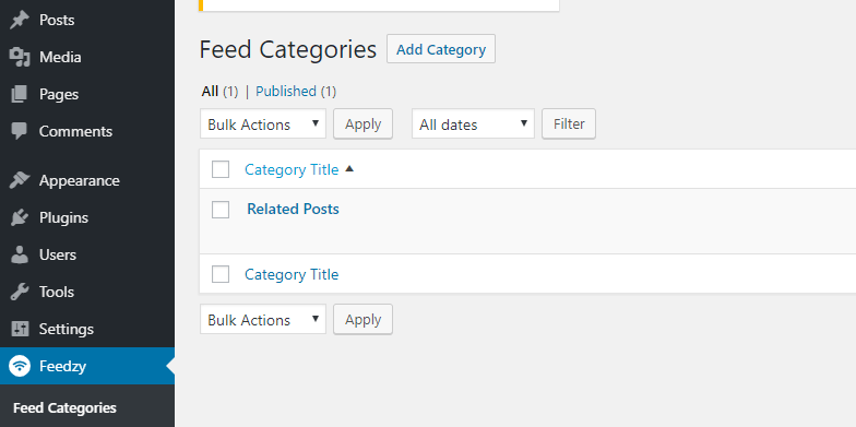 Creating a custom feed category.