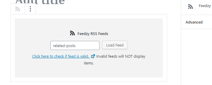 Loading your custom feed category using Feedzy.