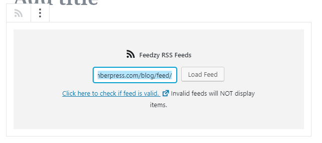 Configuring which RSS feed to load.