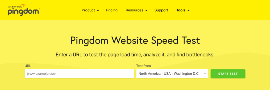 The Pingdom speed test tool.