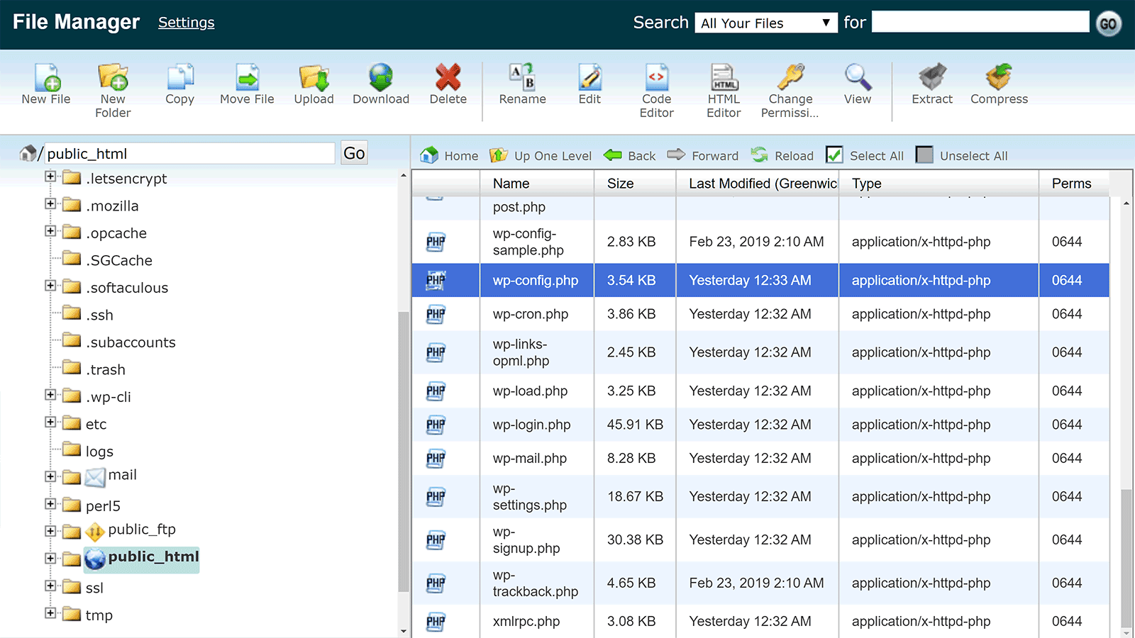 cPanel File Manager