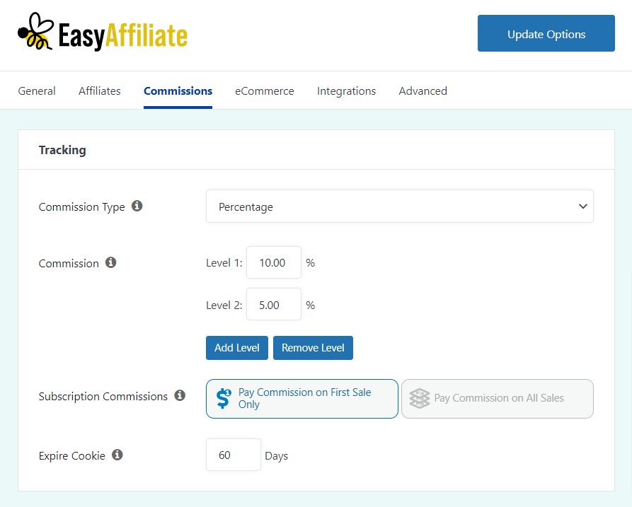 Easy Affiliate Commission Levels