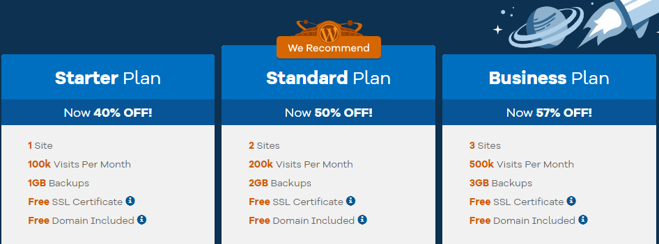 An example of a pricing table