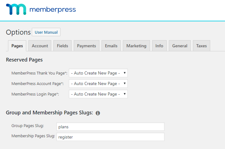 Configuring the MemberPress plugin.
