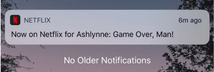 A push notification from Netflix.