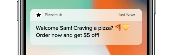 An example of a push notification including a discount offer.