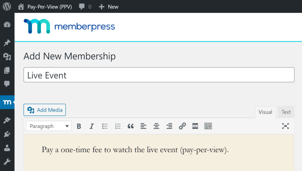 MemberPress membership name