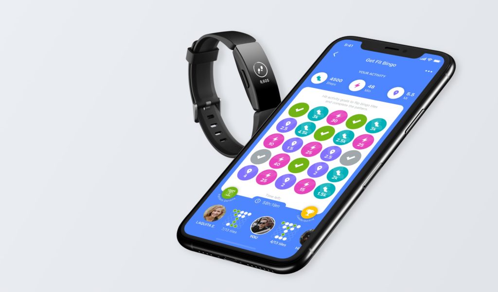 aplicación fitbit con dispositivo fitbit