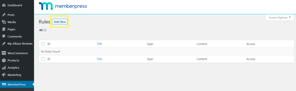 MemberPress Protection Rules - Add New