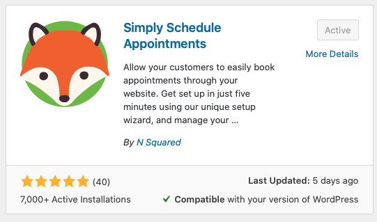 Simply Schedule Appointments plugin
