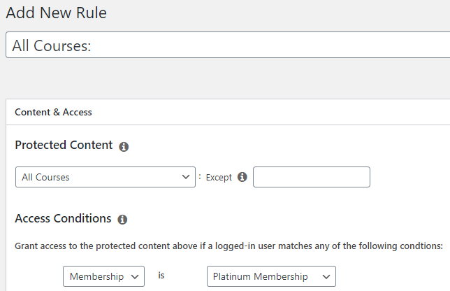 Setting up a rule to sell courses in bulk