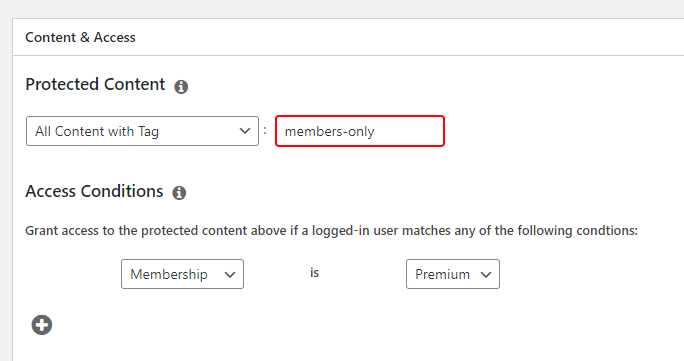 Setting access conditions for your membership