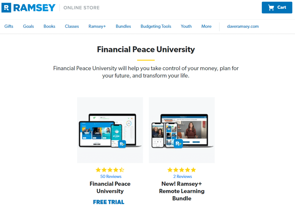 Cours en ligne de Dave Ramsey sur les finances personnelles.