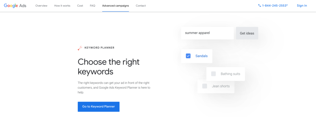 google keyword planner