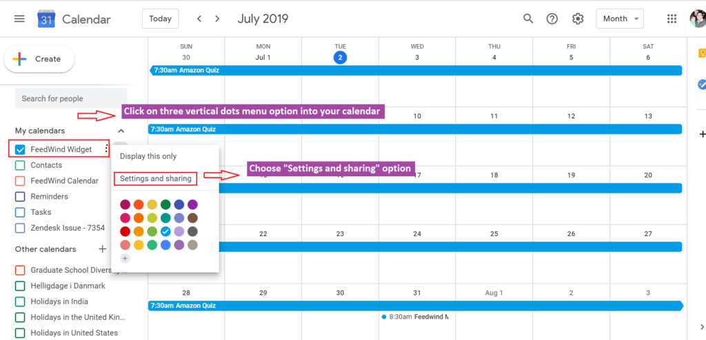 google calendar