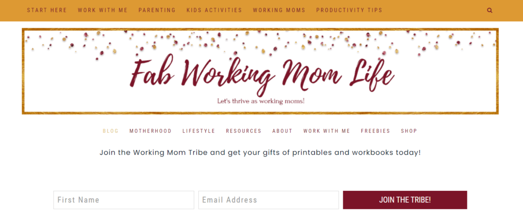 The Fab Working Mom Life website. 