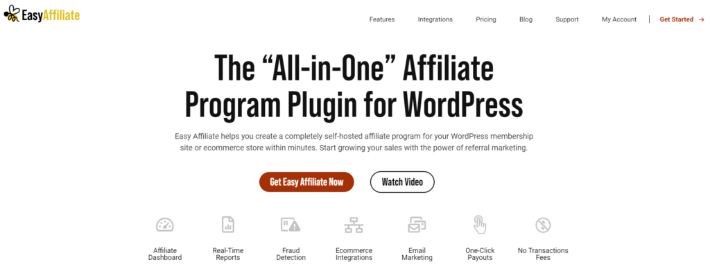 Easy Affiliate home page