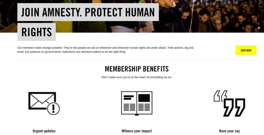 An example of a an activist group that has a membership site