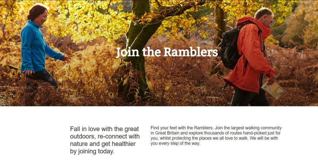 An example of a walking group that has a membership site
