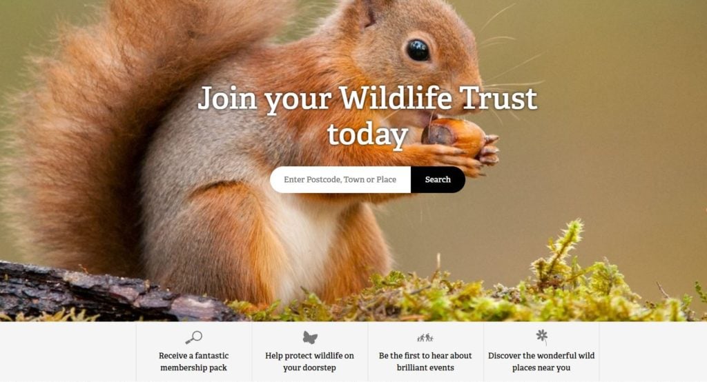An example of a wildlife trust that has a membership site