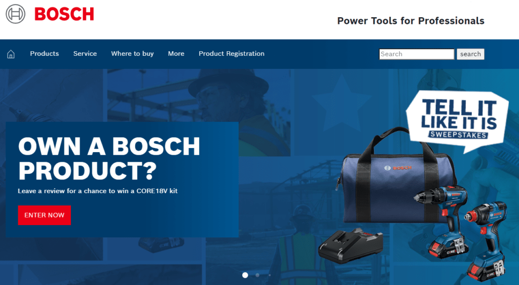 Bosch Tools homepage