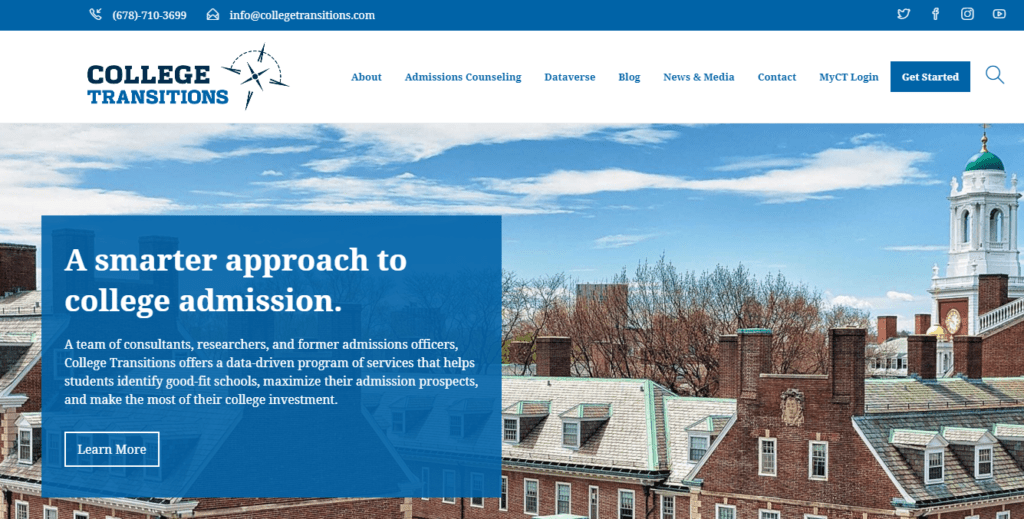 College Transitions homepage - powered by MemberPress