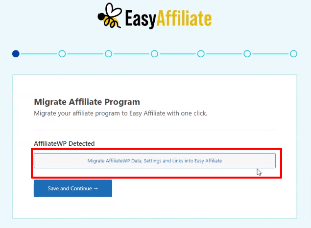 Use the set up Wizard to switch from AffiliateWP to Easy Affiliate 
