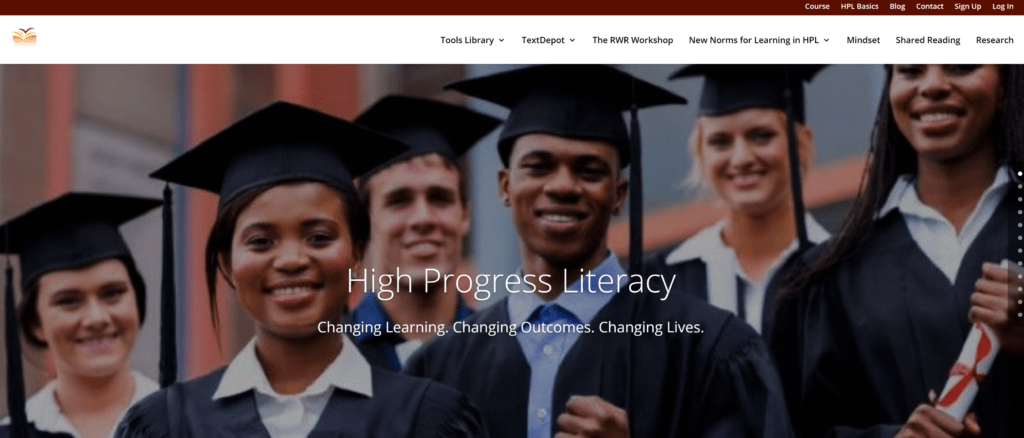 Sitio web de High Progress Literacy